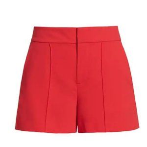 Alice and Olivia Dylan High-Waisted Pintuck Shorts- Size 8